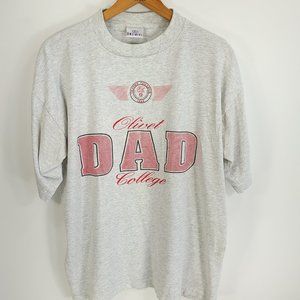 Vintage Olivet College Dad Beezil Graphic T-Shirt Men's XL Gray Distressed USA